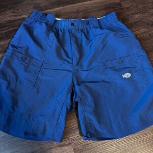 AFTCO Men Size 40 Fishing Shorts Blue Original Nylon Cargo Outdoors